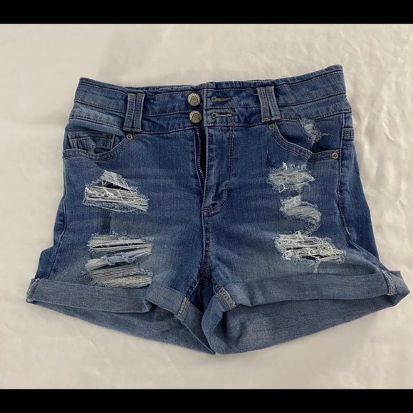 Blue Spice Denim Shorts - Picture 1 of 3